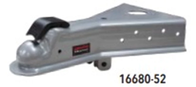 Demco 16680-52 2-5/16" Coupler 50°, EZ Latch Composite Handle, A-Frame Bolt On with Jack Hole and Chain Anchors