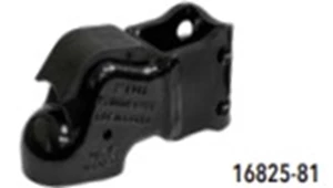 2" Cast CHNL MNT Coupler, Black, EZ Latch Composite Handle, 2 Bolt On