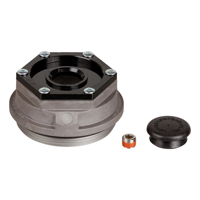 Lippert 85373929 Aluminum grease cap with rubber plug and O-ring, 8k