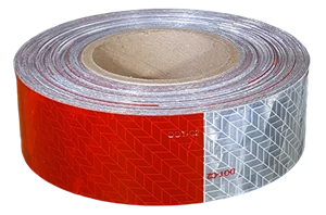 Conspicuity Tape 2" Wide Red/White Kiss Cut (7 x 11)