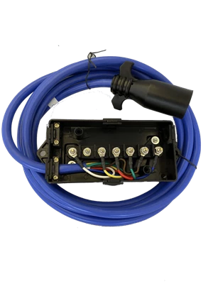7-Way, 6 Wire Cord with 7 Pin Junction Box Installed 96” Long  