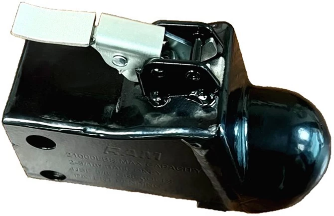 CTA-321 RAM - Adjustable Coupler, Heavy Duty Cast Construction, 2-5/16" Ball Size, 21000# Capacity, Black Powder Coat Finish, w/ Bolts and Nuts