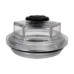 Clear plastic oil cap (includes rubber plug and O-ring), 8k