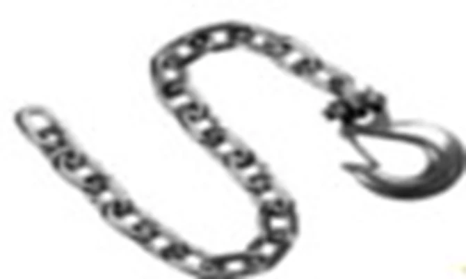 SC1436-G70 RAM - 1/4" x 36" Safety Chains, 12600# Cap., 1 Forged Slip Hook, w/ Safety Latch, Zinc Plated, Grade 70 Proof Coil
