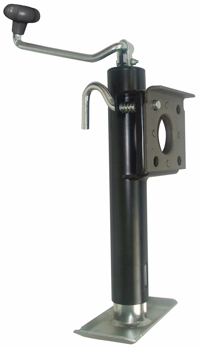TJB-2001-B RAM - Weld-on Bracket Mount Swivel Jack, 2000# Capacity, 10" Lift, Top Wind, Black