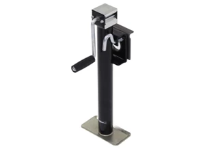 Weld-on Bracket Mount Swivel Jack, 2000# Capacity, 15" Lift, Side Wind, Black