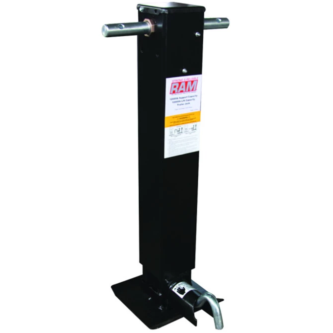 TJD-12000SP-F2 RAM - Heavy Duty Square Jack, 12000# Support Capacity, 10,000# Lift Capacity, w/ Spring Return, Handle and Handle Clip, Front Pin