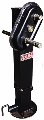 TJD2SP-25100-R RAM - 2-Speed Drop Leg Jack, 25000# Static Load, 25000# Lift, Side Pull Pin, Handle Included