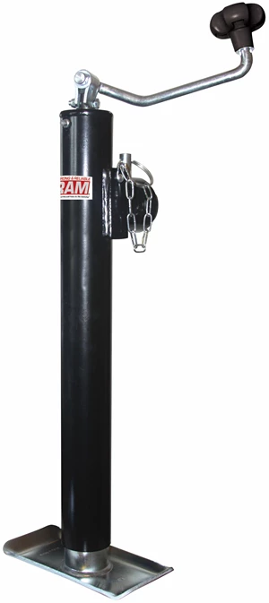 RAM - Weld-on Pipe Mount Swivel Jack, 2000# Cap. 15" lift, Top Wind, Black
